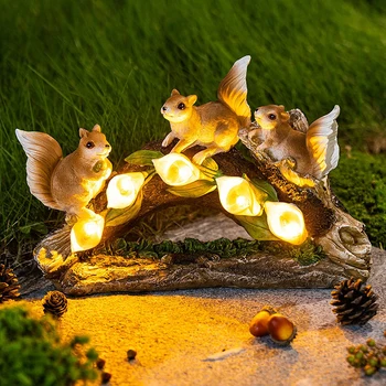 Orav Simulatsiooni Aia Kaunistamiseks Kuju Lamp Solar LED Valgus Vaik Figuriin Kodus Muru Hoovis Dekoratiivsed Skulptuurid Käsitöö