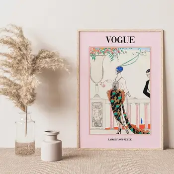 Vintage Mood Plakat Vogue Naine Lõuend Kunsti Maalid, Seina Retro Pilte Prantsusmaa Lady Roosakirju Kodu Kaunistamiseks Elutuba