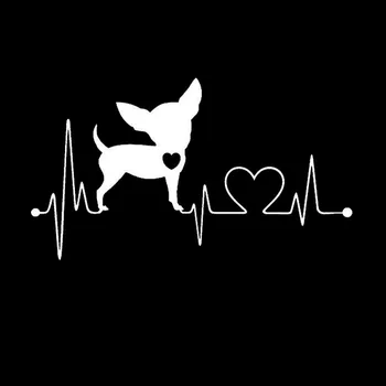 10-100tk 11.6*6.6 cm Chihuahua Heartbeat Koer Car Styling Armas Naljakas Loomade Dekoratiivsed Kleebised auto tarvikud