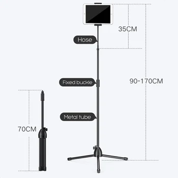 Universaalne Tahvelarvuti Hoidik Põranda Stand for iPad 3.5-10.5 tolli 360° Pöörlev Ülestõstetav Telefon Tablett Metallist Statiiv Seisab