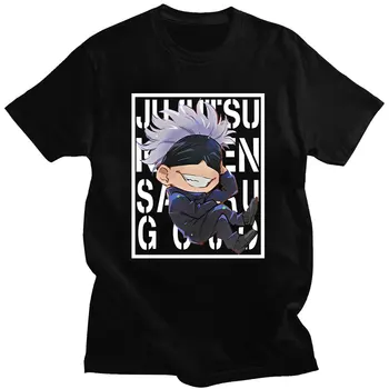Loominguline Jujutsu Kaisen Gojo Satoru Graffiti Trükitud Vabaaja Puuvillane Anime Tops Meeste Tshirt Suvel Lahe Meeste Lühikese Varrukaga T-Särk