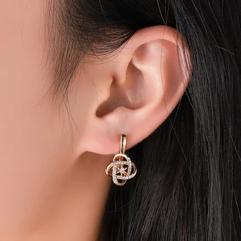 Hanreshe Loomulik Tsirkoon Armas Kõrvarõngad Ehted Lepinguosalise Gold Crystal MIni Õrn Earings Naiste Aksessuaarid Kingitus