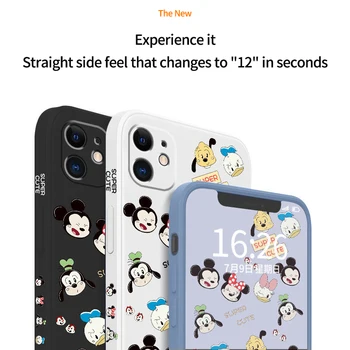 Disney Mickey Külje Pic Vedela Silikooniga Telefon Case for iPhone 12 11 Pro Max XR, XS Max 7 8 Plus X kogu Keha Telefoni tagakaas