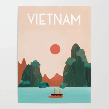 Lõuend Hd Prindib Pilte Päikeseloojangut Maastik Seina Art Maali Kodu Kaunistamiseks Modulaarne Vietnami Reisi Plakati Eest Elutuba Raam
