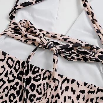 Naiste Seksikas Leopard Printida Ühe Töö Bikiinid Ujumistrikoo Naine Kõrge Lõigatud Sidemega Backless Ujuda Rannas Kanda Naiste Ujumisriided Biquini