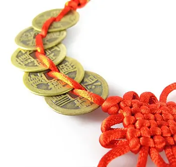 ANGRLY OrangeTag Hiina Feng Shui 6 Mündi Riidepuu jaoks Heaolu ja Õnn Pulmad Dekoratsioon Jõulud Pulm Teenetemärgi