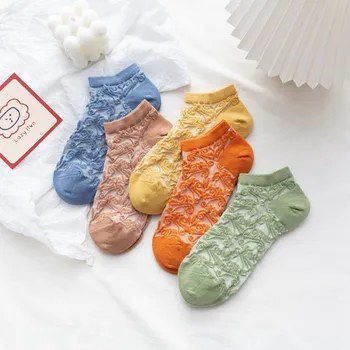 Kevadel, Suvel Uue Müügi Jaapani Vintage Leevendust Tõusis Naiste Paat Sokid Magus Värvi Lilleline Puuvillane Tüdruk Sokid