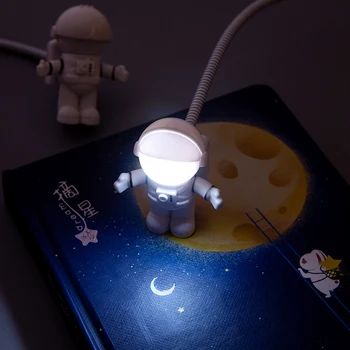 Valge Astronaut LED Night Light Paindlik USB-Toru Kaasaskantav DC 5V Pirn Arvuti Sülearvuti, Sülearvuti Lugemise Home Decor Öö Lamp