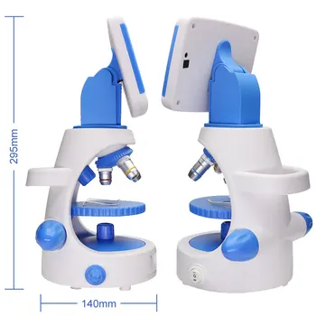 Kaasaskantav 2000X Bioloogilise Mikroskoobi Top Alt LED Valgus, 4.3 tolline HD-Ekraan Valgustatud Mikroskoobi Lapsed Katse Vahendid