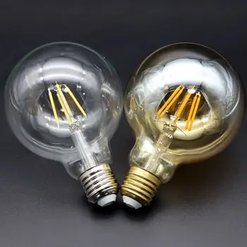 4tk Retro Edison Hõõgniidiga Pirn G95 E27 6W Bombillas 220V-240V Vintage Lamp 2500K/4000 K Kuld/Selge Klaas Pirn Kodu Kaunistamiseks