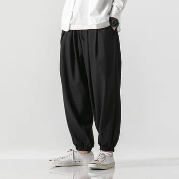 Jaapani Streetwear Lahti Pluss Suurus Haaremi Püksid Suvel Õhuke Kärbitud Püksid Mees Harajuku Voodipesu Kottis Joggers Meeste Riided