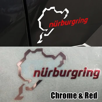 2x Auto Kleebis 3D 5X3cm Poleeritud Kroom Racing Road Racing Nurburgring Naljakas Mootor Kleebised Kleebised Vinüül Kleebis, Logo Disain