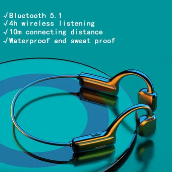 Luu juhtivus peakomplekti, traadita veekindel sport peakomplekti Bluetooth-5.1 mikrofon töötab G1