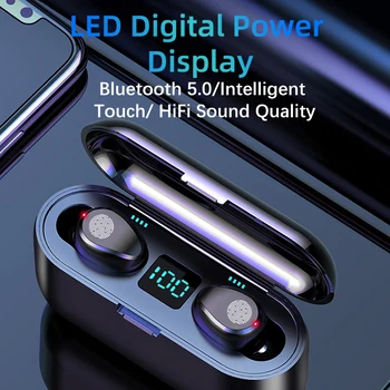 Uus F9 Juhtmeta Kõrvaklapid 5.0 Bluetooth Kõrvaklapid TWS HIFI Mini-kõrva Sport Töötab Peakomplekti Toetada iOS/Android Telefonid HD Kõne