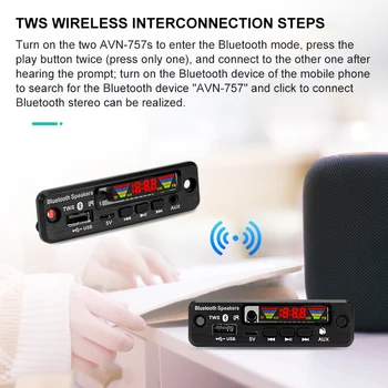 5.0 Bluetooth TWS APE Kadudeta Dekodeerimine FM-Raadio Spektri Kuvamine Liitium Juhtmeta Kõlar Võimendi Moodul