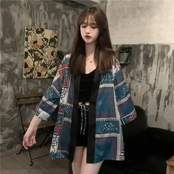 XEJ Top Kimono Chiffon Pluus Naistele Kevad-Suvel 2021 Naiste Mood Blusas Elegantes Vintage Riideid Kohev Varrukas