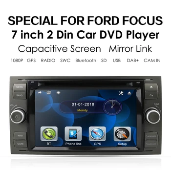 7 Tolline Auto DVD Multimeedia Video Player Ford Focus Mondeo Transiidi S Max 2005-2007 Max C-MAX Fiest GPS Auto Raadio