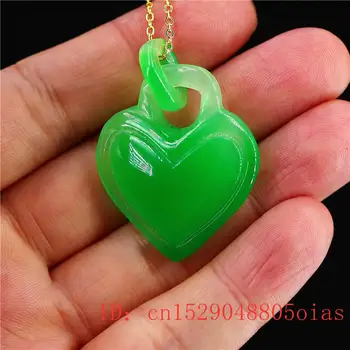 Featured Võlu Roheline Loodus Amulett Hiina Fashion Ehted Kaelakee Kingitused Jade südame Ripats