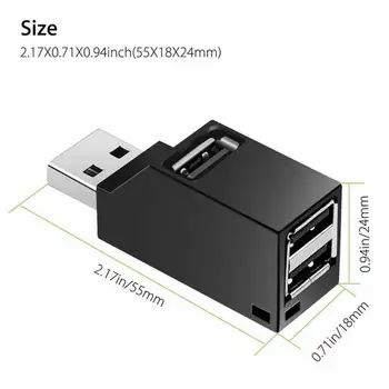 Hot Müük Mini 3 liidest, USB 3.0 Hub kiire andmeedastus Splitter Kasti Adapter sobib MacBook Pro ARVUTI Sülearvuti Multi-port USB Hub