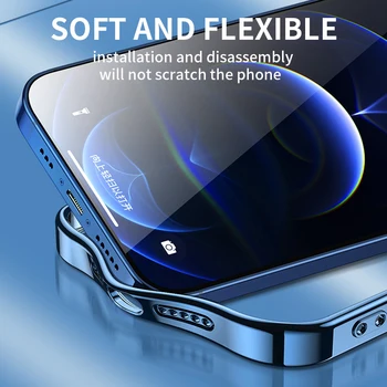 Luksus Ruudukujuline Raam slim Katmine Läbipaistev TPU telefon Case for iPhone 12 11 Pro Max Mini X-XR, XS 7 8 Plus SE 2020 Selge Kate