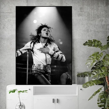 Maailma superstaar Michael Jackson lõuend maalid ja plakatid, must ja valge portree kunsti pildid, kodu kaunistamiseks maalid