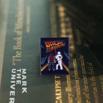 Tagasi Tulevikku Marty McFly Doc Brown Emailiga Pin-1980. aastatel Klassikaline Sci-fi Movie Poster Sõle Metallist Rinnamärk Lahe Tarvikud