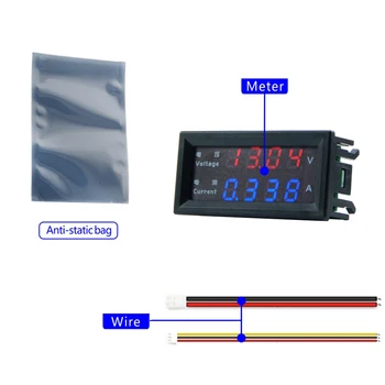 M4430 Digitaalne Voltmeeter Ammeter 0.28-tolline LED-Ekraan Volt Amp Arvesti 200V Pinge Regulaator Volt Mahtuvuse Mõõtja Tester Auto