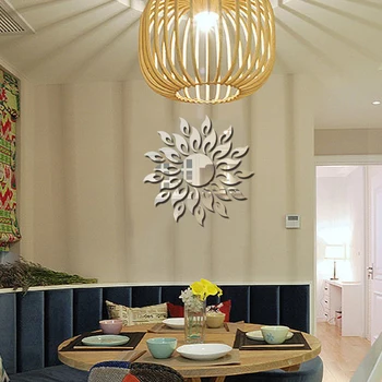 3D Päikese Peegel Seina Kleebis Loominguline Kuldne Hõbedane Kodu Kaunistamiseks kolmemõõtmeline Stiilne Vannituba, Köök, Magamistuba Kleebised