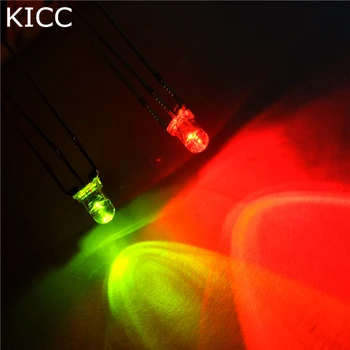 1000* valgusdiood Udu 3MM Topelt värvi katoodi Punane roheline LED