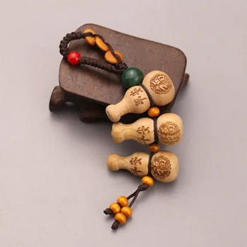 Feng Shui Virsik Puit Natal aasta Kõrvits wu lou Võtmehoidja Nikerdatud Amulett Vintage hea õnne Kodu Kaunistamise Tarvikud