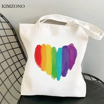 Lgbt Pride Vikerkaar Gay Mõlemasooliste Mittesuguline Bi-Pansexual ostukott shopper lõuend kott riie ecobag bolsa compra sac toile