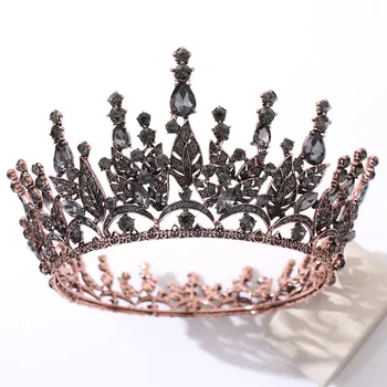 Luksus Uhke Kristall Pulm Crown Ringi Diadem Royal Queen Tiaras Juuksed Ehted Võistlused Pool Kõnniteed Pruut Pea Tarvikud