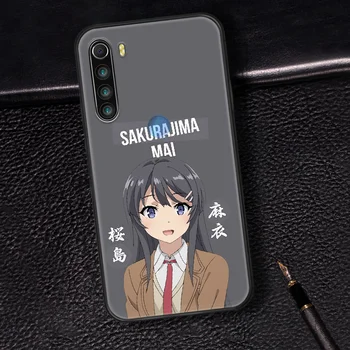 Anime Mai Sakurajima Telefoni Juhul Katta Kere XIAOMI Redmi 7 7A 8 8A 9 9C Märkus 6 7 8 9 9S K20 Pro K30 must Veekindel Maali