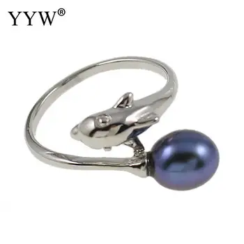 Tollivormistuse Ringi Naiste Mood Ehteid Magevee Pärl Sõrme Ringjewelry Mood Pronksi Dolphin Naturaalne Tume Lilla Rõngas