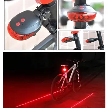 Kõrge heledus Hoiatus Backlight Maantee Jalgratas 5 LED Light 2 Laserid Ohutuse Öö Ratsutamine Tuled MTB Ratas Tagumised Tuled Lamp