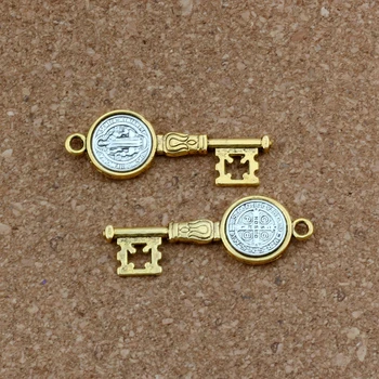 10tk Saint Benedict Medal Risti Võti Sulamist Võlu Ripatsid DIY Ehted käevõru, kaelakee, A-577