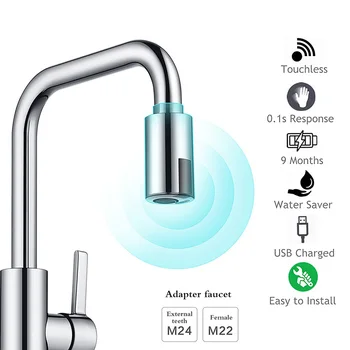 Intelligentne Kraani Vett säästvad Kraani Andur Mitte-Kontakt Infrapuna Andur Filter Kraani Adapter USB Laetud M22-M24 Köök