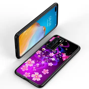 Crystal Rhinestone Lill prindi Huawei P Smart S Z Pro Plus 2018 2019 2020 2021 Mate 20 20X 5G 30 lite Pro Musta Telefoni Puhul
