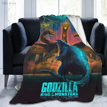 Godzillas 3D Cartoon Sherpa Tekk Soe, Super Pehme Lapp Office Nap Bedspread Diivan Voodipesu Palus Tekk Plaids 291796347