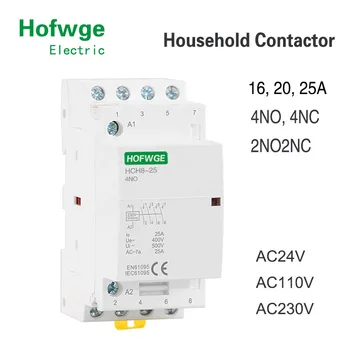 HCH8-25 Modulaarne Kontaktori 4P 16A 20A 25A 4NO 4NC või 2NO2NC 220V Automaatne Leibkonna Kontaktori Din Rail Tüüp