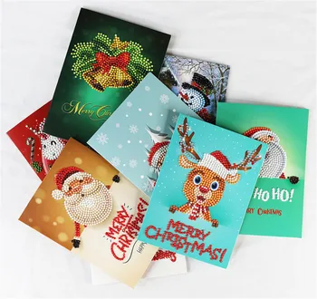 HUACAN 5d Diamond Maali jõulukaardid Diamond Tikandid Sünnipäevaks Postkaardi DIY Käsitöö Kingitus Komplekt