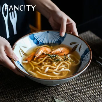 FANCITY Ramen kaussi Jaapani nuudel kausi kaubanduslik riis kaussi lauanõud suurde kaussi keraamiline kauss suppi kaussi suur bambusest müts kaussi e