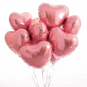 10tk 18inch Rose Kuld Süda Foolium Õhupallid Heeliumiga Õhupalli Sünnipäeva Teenetemärkide Lapsed Täiskasvanud Pulmad Valentine ' s Day Kolbides