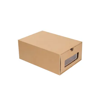 Paksenenud Kraft Pappkarp Läbipaistev Sahtel Shoebox Nõu Ruumi Kokkuhoiu Ladustamise Korraldaja Konteiner Kast