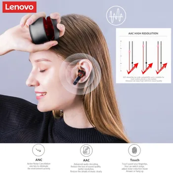 Lenovo HT78 Juhtmeta Bluetooth-Kõrvaklapp Koos Mikrofoniga, Veekindel TWS Hifi Stereo Heli ANC Mängude Earbuds Koos Laadija Juhul
