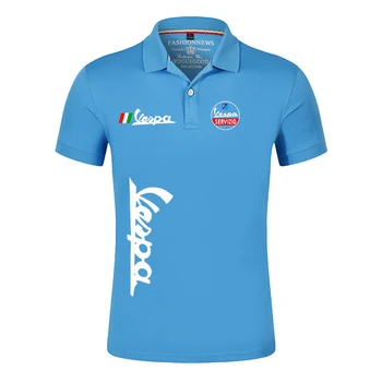 Suvel 2021 Meeste Vespa Logo Polo Vabaaja Lühikesed Varrukad Mees Korgid Väljas Kohandada T-särgid värviga Tshirts Tee