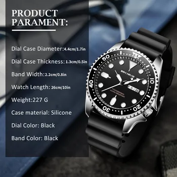 2021 Mood Meeste Veekindel Quartz Watch Reguleeritav Silikoon Watchband Kuupäev, Kalender Käekellad Multifunktsionaalsed Quartz Watch