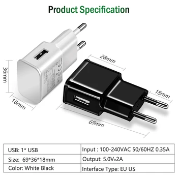 Micro-USB 2.0 Kaabel + 5V 2A Seina Laadija Adapter Samsung Galaxy S7 S7 Serv S6 S6 Serv S5/S4/S3 J3/J5/J7 Lisa5 LG G3 G4 V10