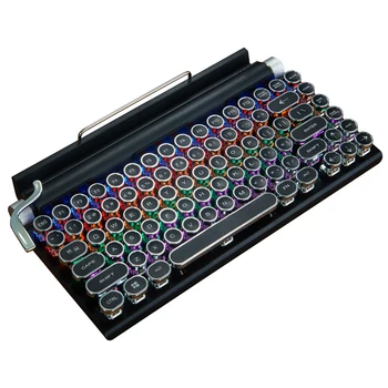 Kirjutusmasina Klaviatuur, Juhtmeta Bluetooth-RGB Värviline Taustvalgus Retro Mehaaniline Klaviatuur Mobiiltelefon, Tahvelarvuti, Sülearvuti GK99