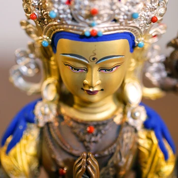 2021 Kõrge hinne Kullakiht Buddha kuju-Aasias Nepali, Tiibeti temple õnnistagu ohutu healty õnne Nelja käe Avalokitesvara GUANYIN buddha